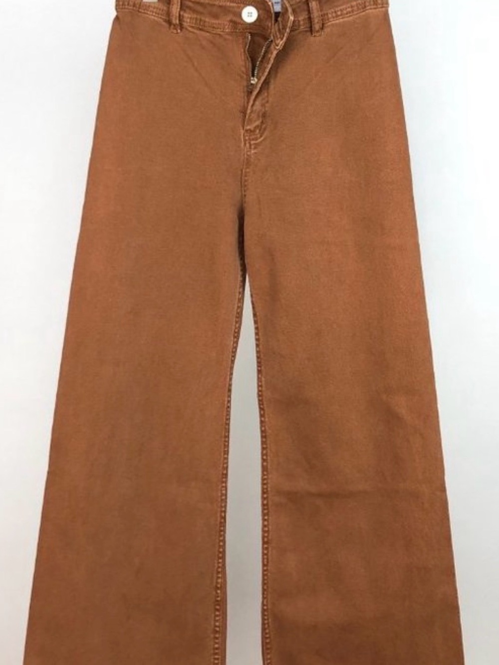 Artsy Boho minimalist 90s Streetwear Zara Wide Leg High-Rise Jeans in Warm Brown - Picture 4 of 7